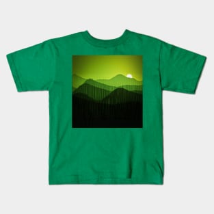 sonnige stilisierte Hügelwelt Kids T-Shirt